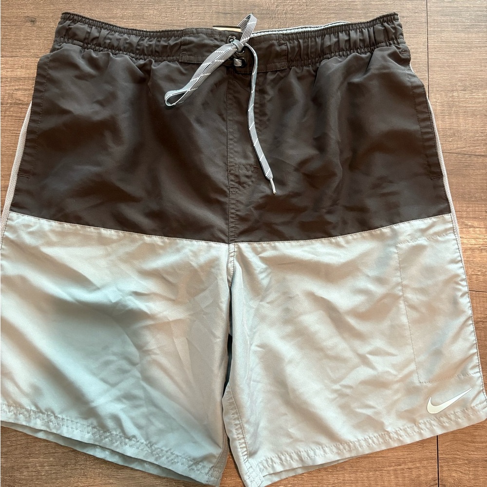 Nike Men's Two-Tone Swim Shorts - Black and Gray. Medium.